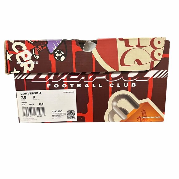 ⭐Converse x Liverpool FC Men's 7.5 Sneakers Fastbreak Pro Mid Black Teal A12785C - Picture 8 of 12